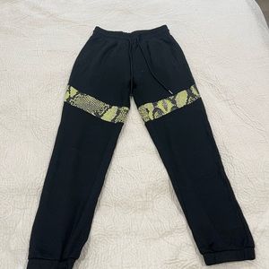 Black Snake Print Joggers